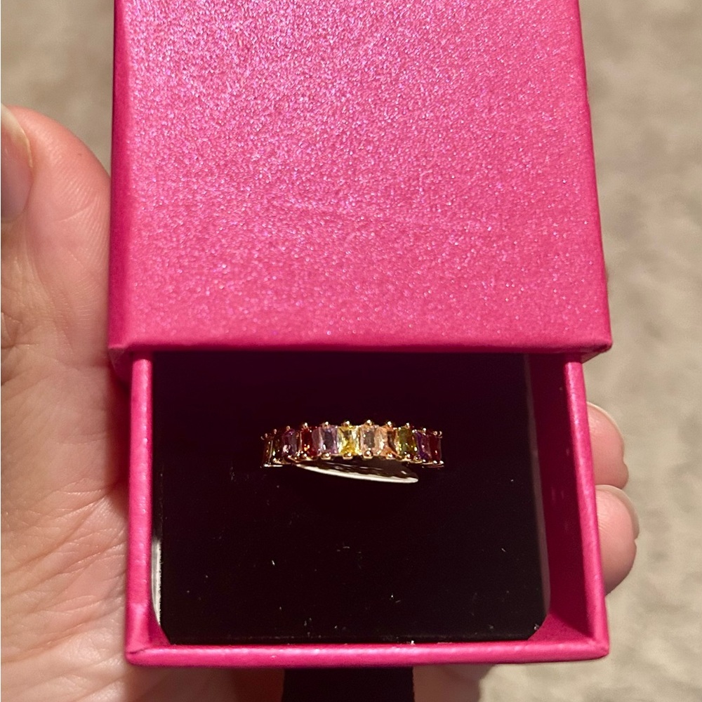 Elegant Gold Multi-Color Gemstone Ring